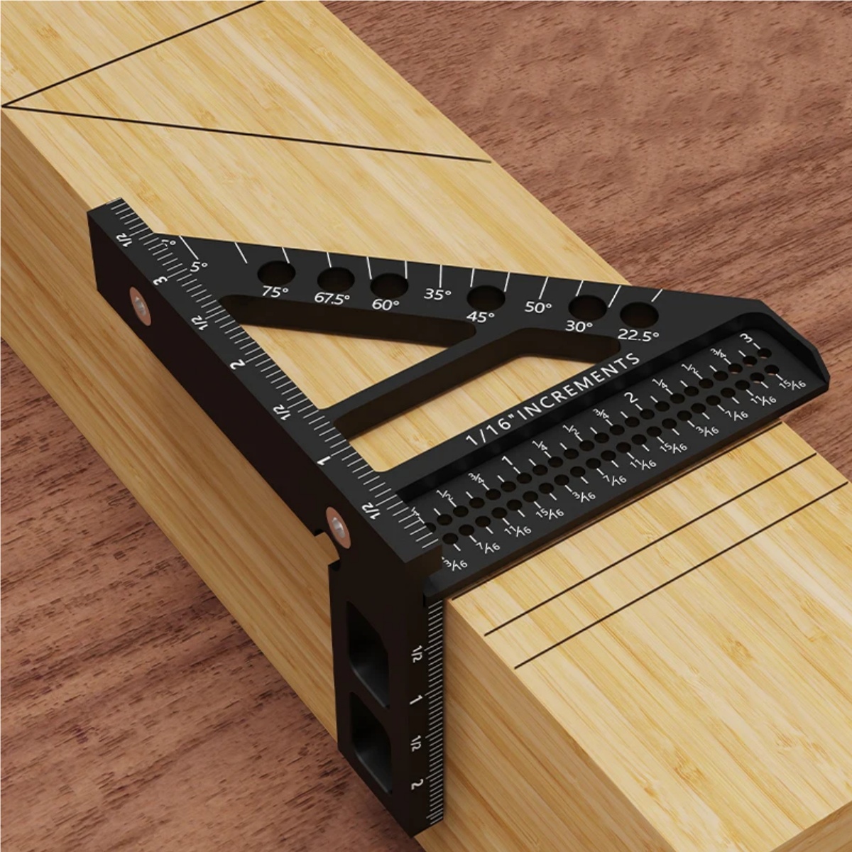 Woodworking Multi Tool - Goniometro quadrato in lega di alluminio