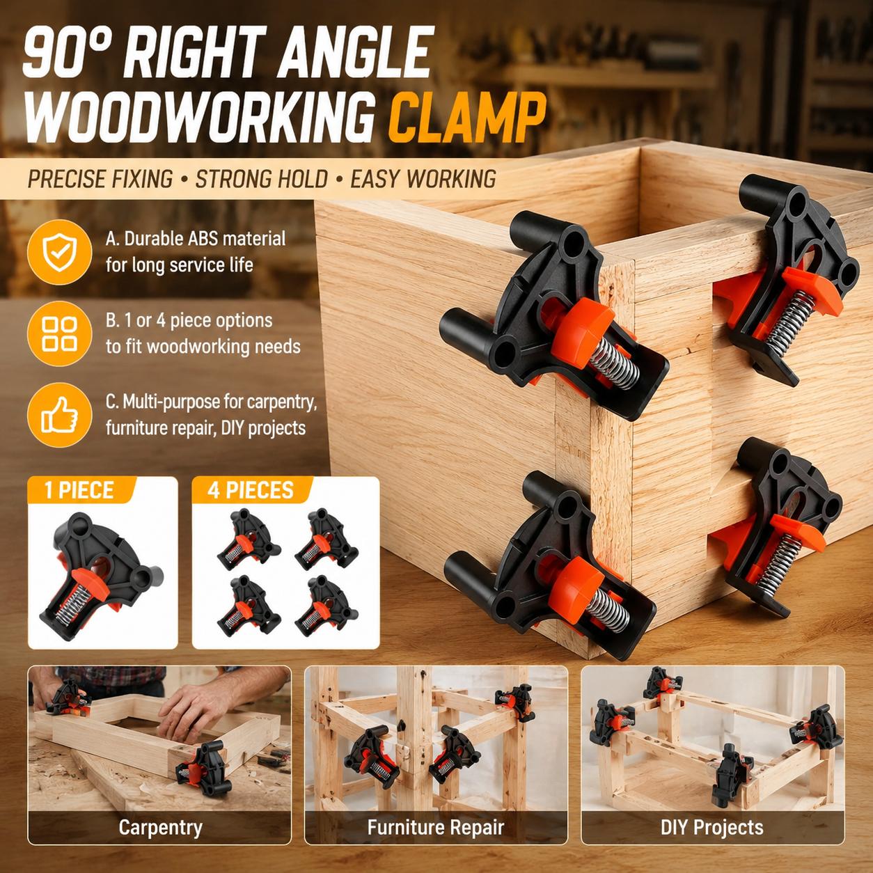 Furniture And Woodworking - Kit di Morsetti Angolari a 90