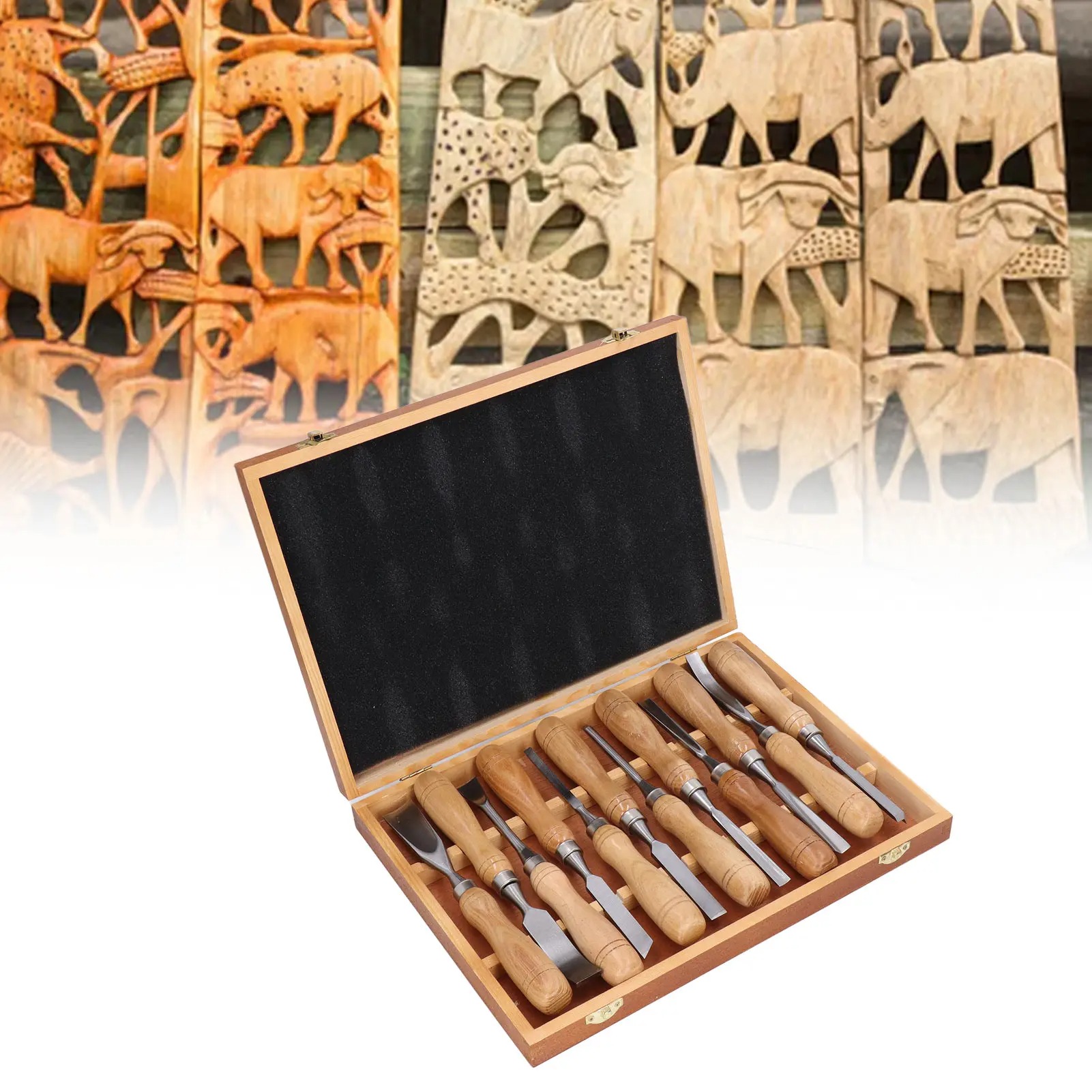 Wood Chisel Set - Set di 12 Utensili per Intaglio