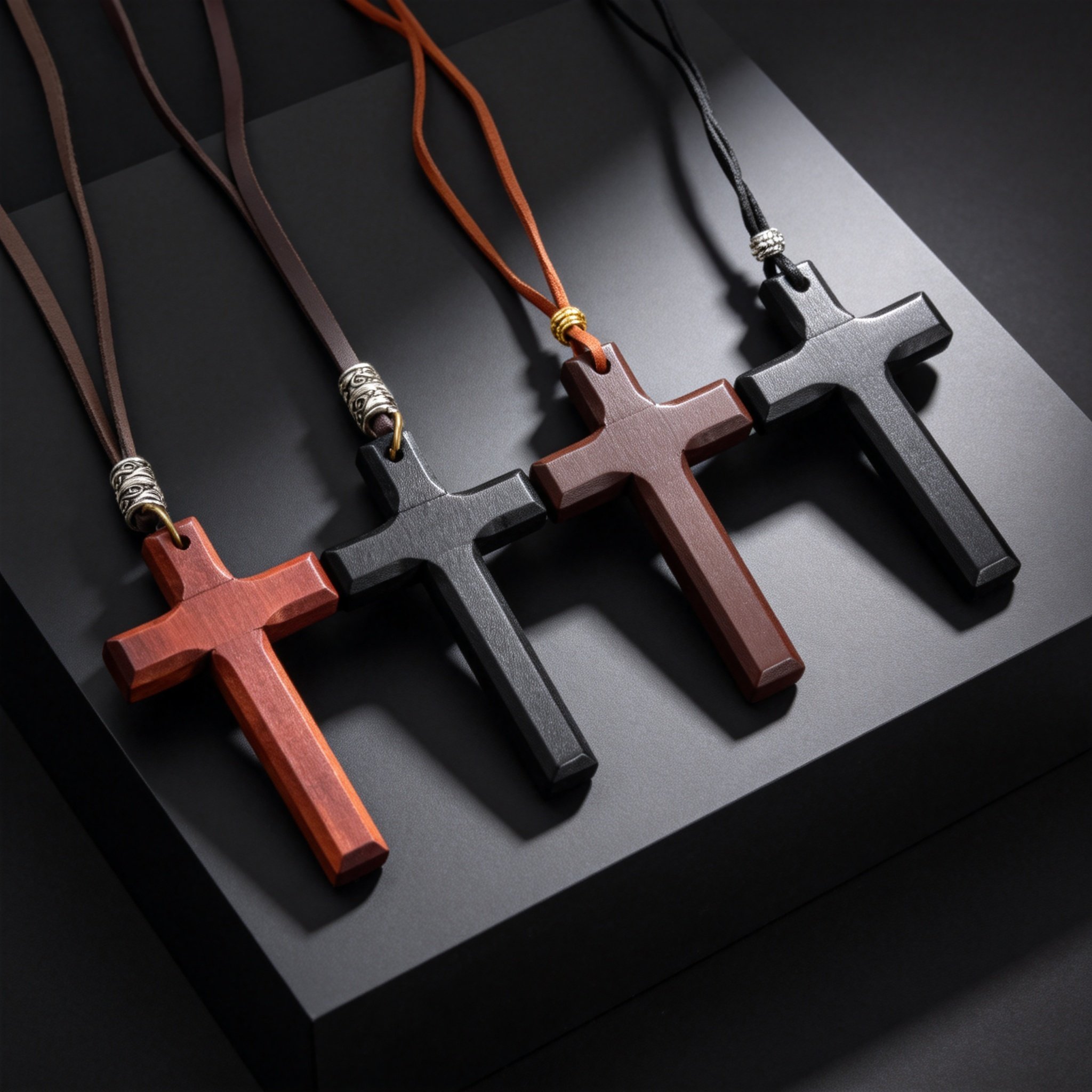 Woodworking Nc - Collana con Croce in Legno per
